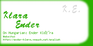 klara ender business card